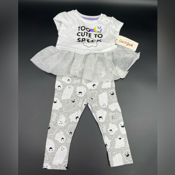 Cat & Jack Other - Cat & Jack 6-9 months too cute to spook 2 piece set